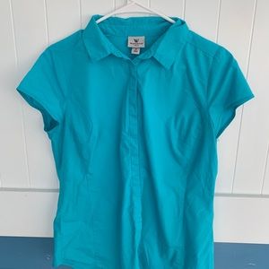 Blue worthington button up collared shirt